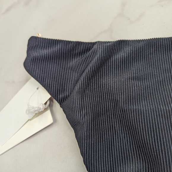 Good American Swim Bottom Women Black Rib Mid Rise Better Bikini Cheeky - Picture 8 of 13